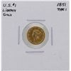 Image 1 : 1851 Type 1 $1 Liberty Head Gold Coin