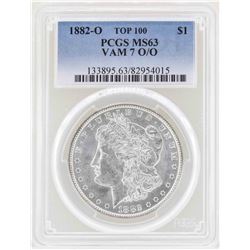 1882-O $1 Morgan Silver Dollar Coin VAM 7 O/O Top 100 PCGS MS63