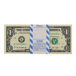 Pack of (100) Consecutive 2013 $1 Federal Reserve STAR Notes Dallas