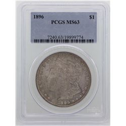 1896 $1 Morgan Silver Dollar Coin PCGS MS63