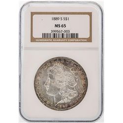 1889-S $1 Morgan Silver Dollar Coin NGC MS65