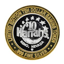 .999 Fine Silver Harrah's Reno, Nevada $10 Casino Limted Edition Gaming Token