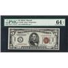 Image 1 : 1934A $5 Federal Reserve WWII Emergency Hawaii Note PMG Choice Uncirculated 64EP