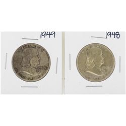 Lot of 1948-1949 Franklin Half Dollar Silver Coins