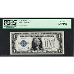 1928A $1 Funnyback Silver Certificate Note Fr.1601 PCGS Gem New 66PPQ