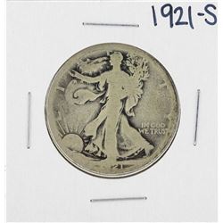1921-S Walking Liberty Half Dollar Silver Coin