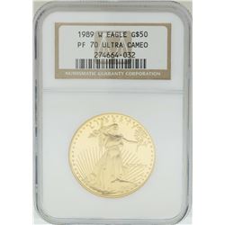1989-W $50 American Gold Eagle Coin NGC PF70 Ultra Cameo