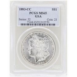 1883-CC $1 Morgan Silver Dollar Coin PCGS MS65 GSA