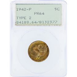 1942-P Jefferson Proof Nickel Coin PCGS PR64