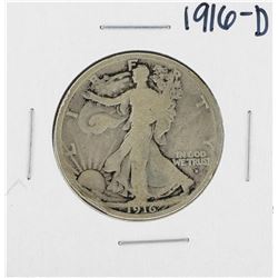 1916-D Walking Liberty Half Dollar Silver Coin