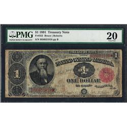 1891 $1 Treasury Note Fr.352 PMG Very Fine 20