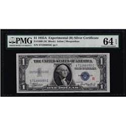 1935A $1 Experimental Silver Certificate Note Fr.1609 PMG Choice Uncirculated 64