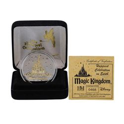 Limited Edition Disney Magic Kingdom .999 Fine Silver Medal w/ 24K Gold Highligh