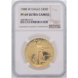 1988-W $50 American Gold Eagle Coin NGC PF69 Ultra Cameo
