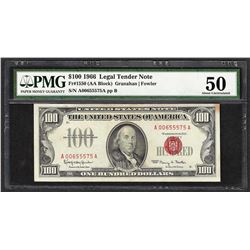 1966 $100 Legal Tender Note Fr.1550 PMG About Uncirculated 50