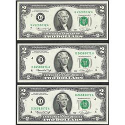 Lot of (3) 1976 $2 Federal Reserve Notes