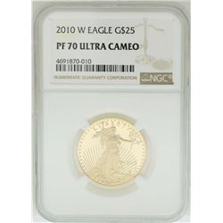 2010-W $25 American Gold Eagle Coin NGC PF70 Ultra Cameo