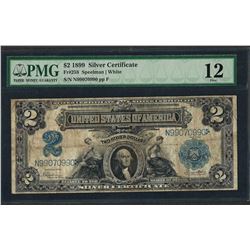 1899 $2 Mini-Porthole Silver Certificate Note Fr.258 PMG Fine 12
