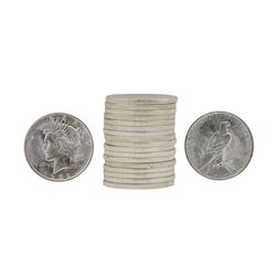 Roll of (20) Brilliant Uncirculated 1922 $1 Peace Silver Dollar Coins