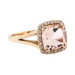 14KT Rose Gold 2.50 ctw Morganite and Diamond Ring