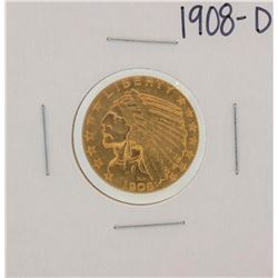 1908-D $5 Indian Head Half Eagle Gold Coin