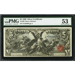 1896 $5 'Educational' Silver Certificate Note Fr.269 PMG About Uncirculated 53