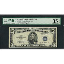 1953A $5 Silver Certificate STAR Note Fr.1656* PMG Choice Very Fine 35EPQ