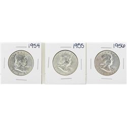 Lot of 1954-1956 Franklin Half Dollar Silver Coins