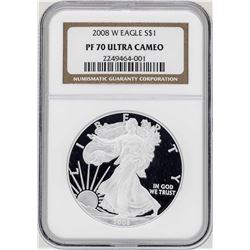 2008-W $1 American Silver Eagle Proof Coin NGC PF70 Ultra Cameo