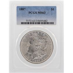 1887 $1 Morgan Silver Dollar Coin PCGS MS63