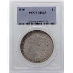 1896 $1 Morgan Silver Dollar Coin PCGS MS63