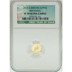 2013 Great Britain 1 Pound Gold Coin NGC PF70 Ultra Cameo