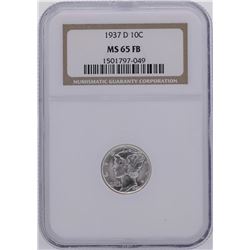 1937-D Mercury Dime Coin NGC MS65FB