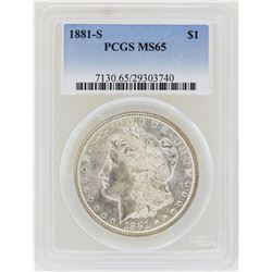 1881-S $1 Morgan Silver Dollar Coin PCGS MS65