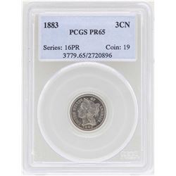1883 3 Cent Nickel Proof Coin PCGS PR65