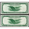 Image 2 : Lot of (2) Consecutive 1918 $1 Federal Reserve Bank Notes Philadelphia