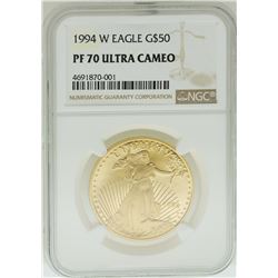 1994-W $50 American Gold Eagle Coin NGC PF70 Ultra Cameo