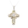 Image 1 : 14KT White and Yellow Gold 1.50 ctw Diamond Pendant & Chain