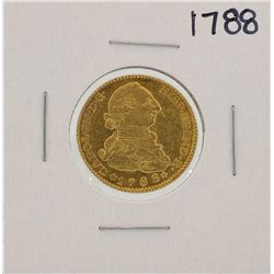 1788 Spanish 2 Escudos Carol III Gold Coin