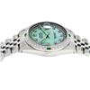 Image 4 : Rolex Men's Stainless Steel Green Mother Of Pearl Diamond Datejust Wristwatch