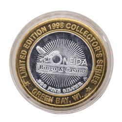 .999 Silver Oneida Bingo Green Bay, Wisconsin $10 Limited Edition Gaming Token
