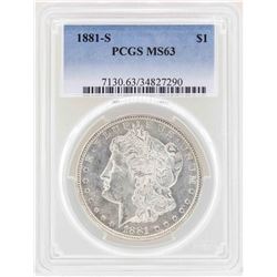 1881-S $1 Morgan Silver Dollar Coin PCGS MS63