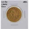 Image 1 : 1882 $10 Liberty Head Eagle Gold Coin