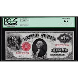 1917 $1 Legal Tender Note Fr.39 PCGS Choice New 63