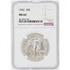 Image 1 : 1942 Walking Liberty Half Dollar Coin NGC MS64