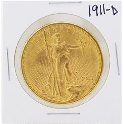 1911-D $20 St. Gaudens Double Eagle Gold Coin