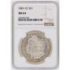 Image 1 : 1881-CC $1 Morgan Silver Dollar Coin NGC MS64