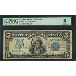 1899 $5 Indian Chief Silver Certificate Note Fr.271 PMG Very Good 8
