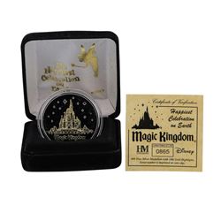 Limited Edition Disney Magic Kingdom .999 Fine Silver Medal w/ 24K Gold Highligh