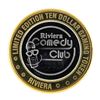 Image 2 : .999 Silver Riviera Hotel & Casino Las Vegas $10 Limited Edition Gaming Token